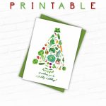 Printable Christmas Cards Vegan Christmas Card Healthy | Etsy | Printable Christmas Greeting Cards