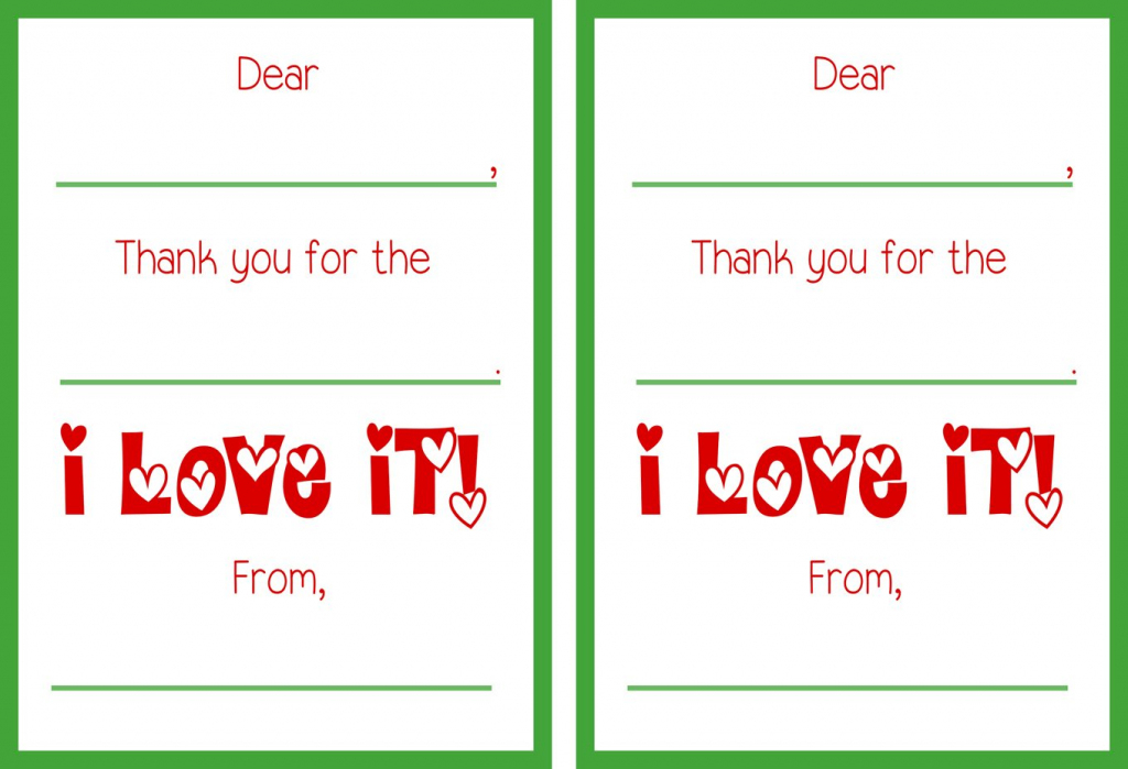 Printable Christmas Thank You Cards | Christmas Thank You Cards Printable Free