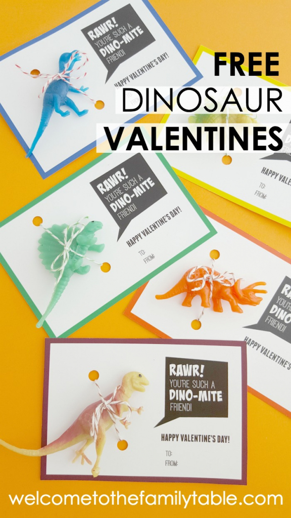 Printable Dinosaur Valentine Cards - Welcome To The Family Table™ | Printable Dinosaur Valentine Cards
