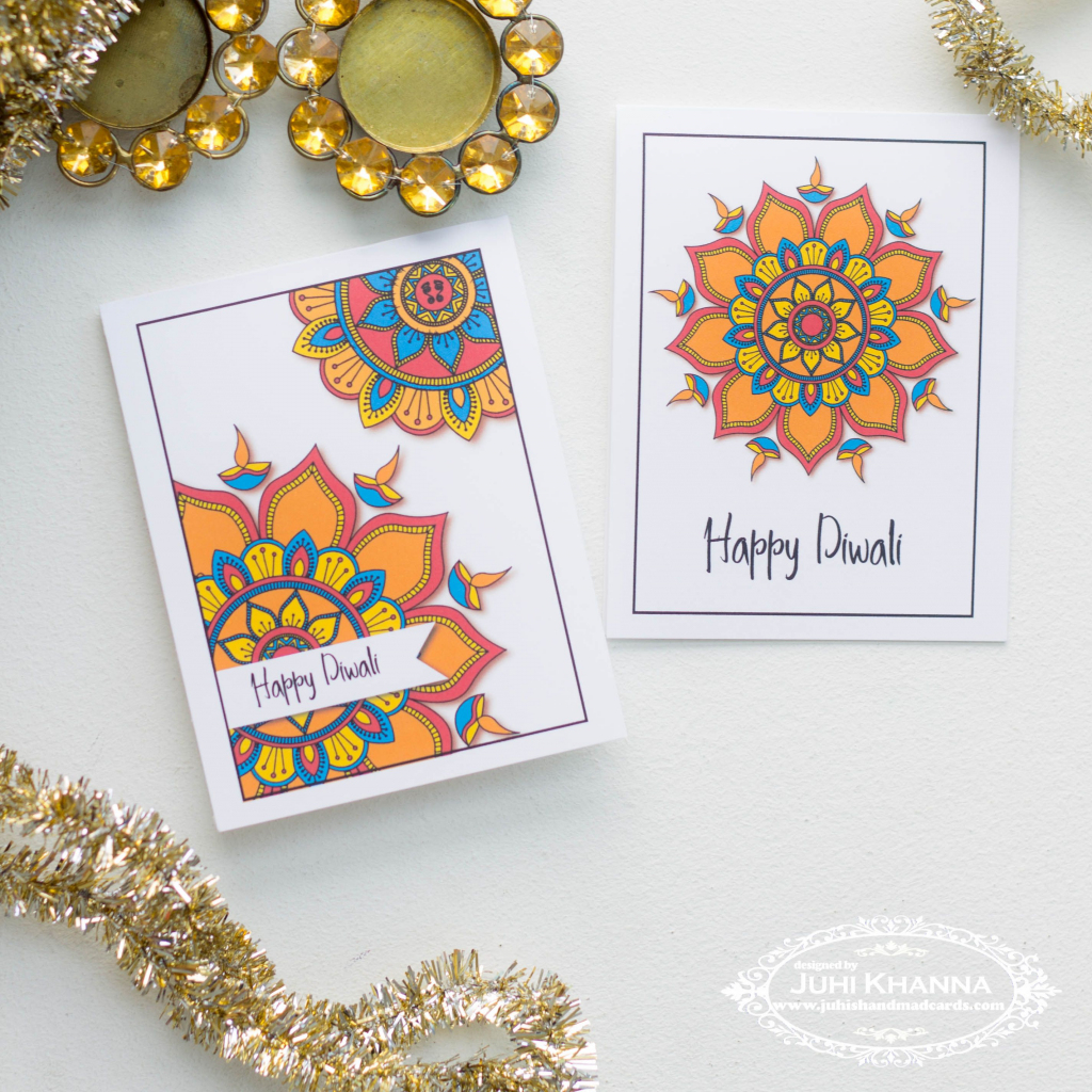 Printable Diwali Cards - Instant Download - 4 Patterns | The One | Printable Diwali Greeting Cards