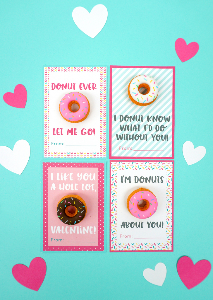 Printable Donut Valentine Cards - Happiness Is Homemade | Frozen Valentine Cards Printable