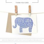 Printable Elephant Thank You Card | Printables | The Best Downloads | Cute Printable Thank You Cards