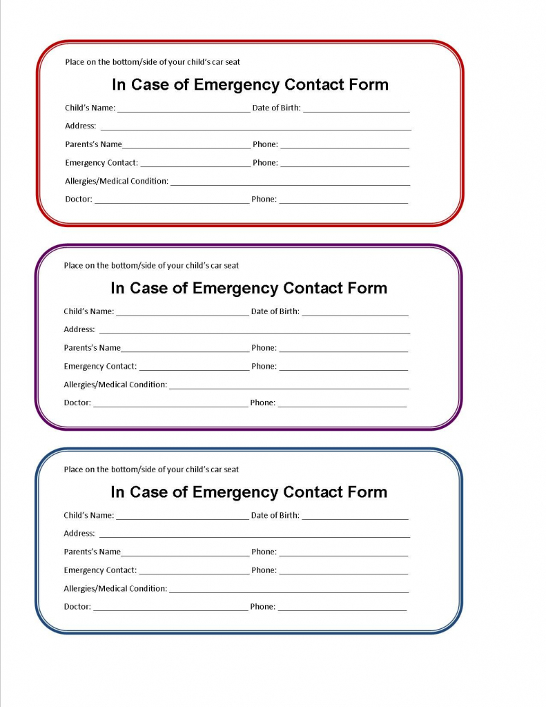 Printable Emergency Card Template | Aaron The Artist | Printable Wallet Medical Card