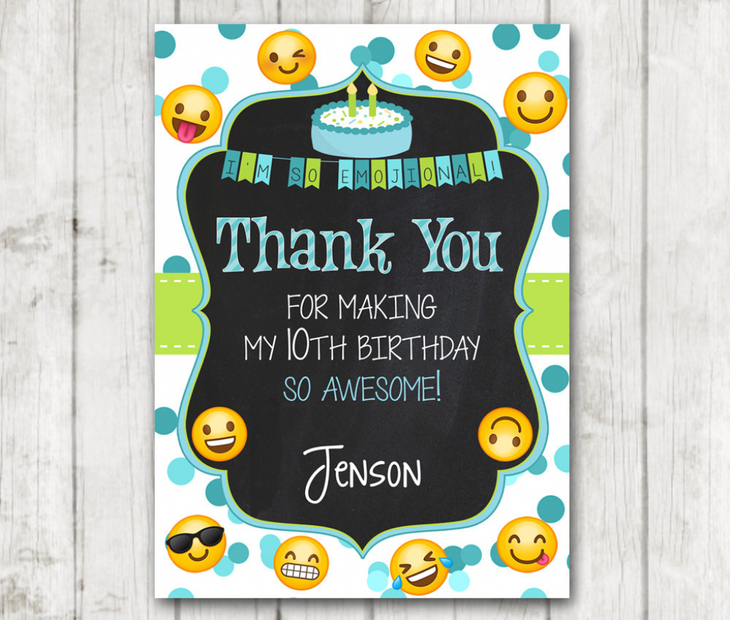 Printable Emoji Thank You Cards Emoji Chalkboard Thank You Card | Printable Emoji Thank You Cards