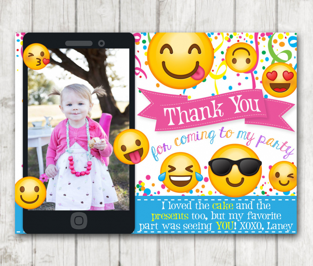 Printable Emoji Thank You Cards With Photo Emoji Thank You Card | Printable Emoji Thank You Cards