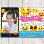 Printable Emoji Thank You Cards With Photo Vertical Emoji | Etsy | Printable Emoji Thank You Cards