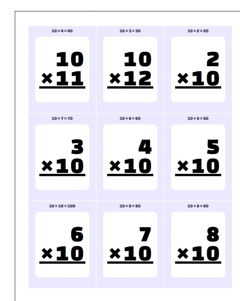 Printable Flash Cards | Times Table Flash Cards Printable