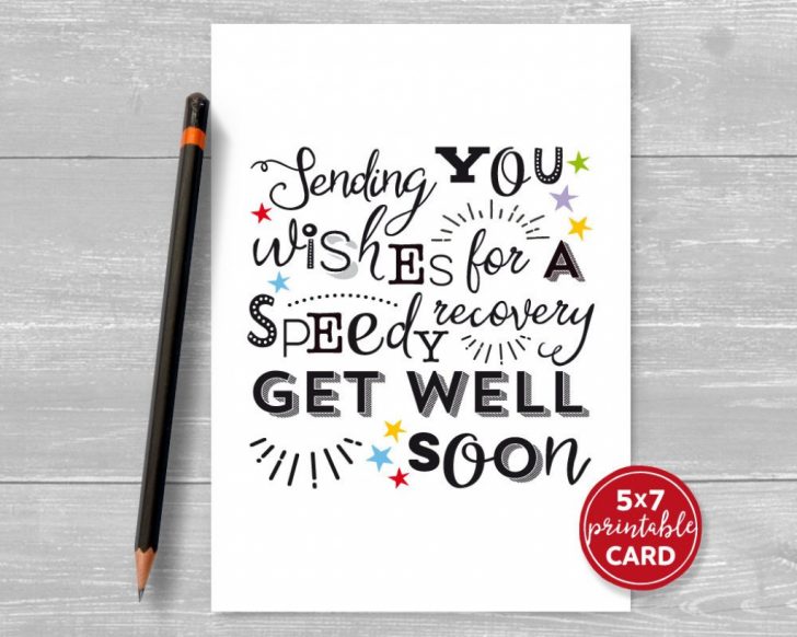 Printable Get Well Card Sending You Wishes For A Speedy | Etsy | Speedy ...