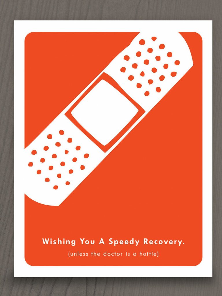 Printable Get Well Soon Notecard - Funny. $4.00 &amp;quot;wishing You A | Speedy Recovery Cards Printable