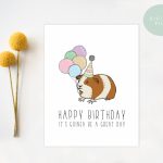 Printable Guinea Pig Birthday Card Guinea Pig Pun Funny Punny | Etsy | Pig Birthday Cards Printable