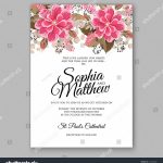 Printable Invitation Card Stock Stock Vector Soft Red Dahlia Wedding | Printable Invitation Card Stock