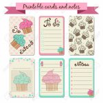 Printable Journalist Cards. Sweet Notes. To Do List With Cupcakes | Cute Note Cards Printable