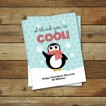 Printable Penguin Valentine's Day Card I Think | Etsy | Printable Penguin Valentine Cards