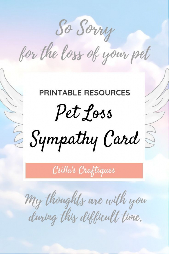 Printable Pet Loss Sympathy Card | Animals &amp;amp; Nature Lovers | Pets | Printable Sympathy Card For Loss Of Dog