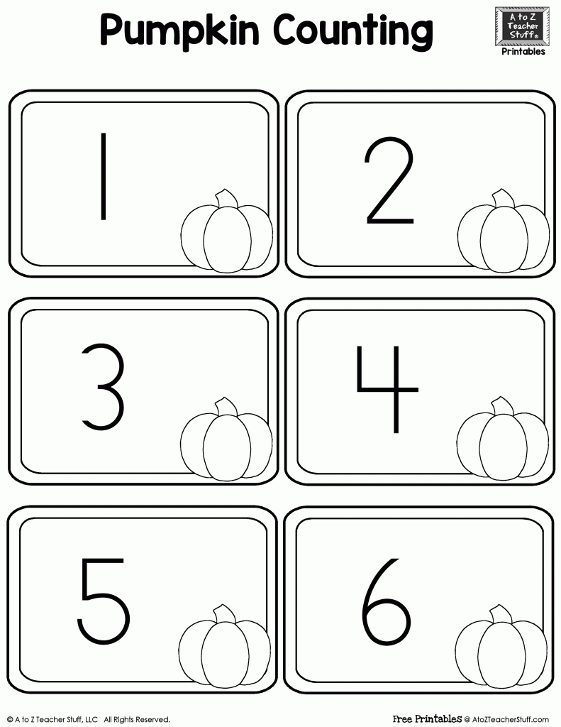 Printable Pumpkin Number Cards | A To Z Teacher Stuff Printable | Free Printable Number Cards