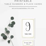 Printable Rustic Diy Table Numbers And Place Cards | Printable Place Cards Template