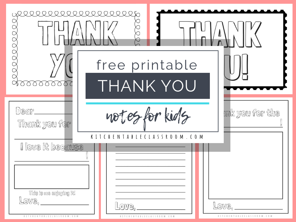 Printable Thank You Cards For Kids - The Kitchen Table Classroom | Printable Photo Thank You Card Template