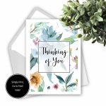 Printable Thinking Of You Card Pastel Floral Greeting Card | Etsy | Printable Thinking Of You Cards