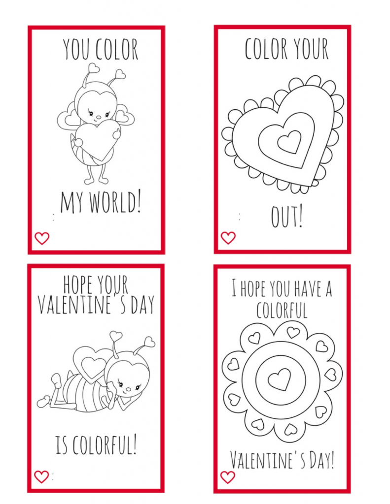 Printable Valentine Cards For Kids--Perfect For Kids To Make For | Printable Valentine Cards To Color