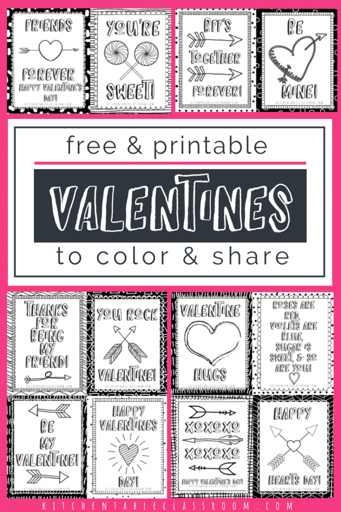 Printable Valentine Cards To Color | Art For Homeschoolers | Diy | Printable Valentine Cards To Color