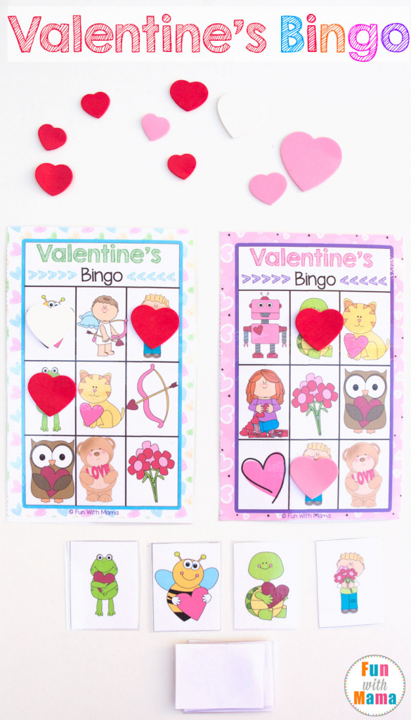 Printable Valentine&amp;#039;s Bingo Game - Fun With Mama | Shapes Bingo Cards Printable