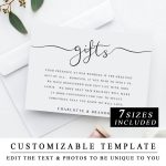 Printable Wedding Gift Registry Template Wedding Insert | Etsy | Printable Gift Registry Cards