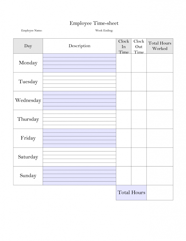 Printable Weekly Employee Time Card - Google Search | Construction | Free Printable Time Cards
