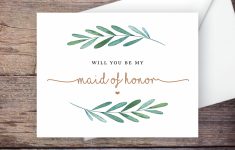 Printable Will You Be My Maid Of Honor Card Greenery Instant | Etsy | Free Printable Will You Be My Maid Of Honor Card