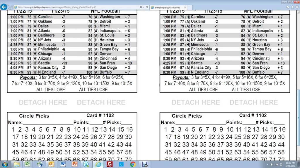 Printing 100 Parlay Cards In 3 Minutes - Youtube | Free Printable Parlay Cards