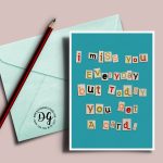 Ransom Note I Miss You Card Long Distance Love Card I Miss | Etsy | I Miss You Cards For Him Printable