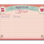 Recipe Card Bridal Shower Vintage Pink 5X7 4X6 3X5 Diy Printable Or | Printable Vintage Recipe Cards