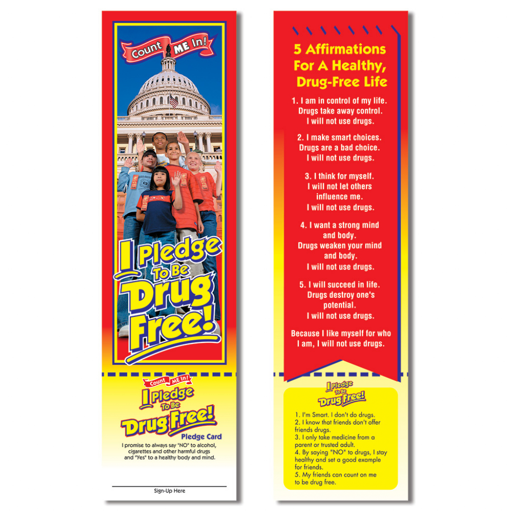 Red Ribbon Week - I Pledge To Be Drug Free! Bookmark | Free Printable Drug Free Pledge Cards