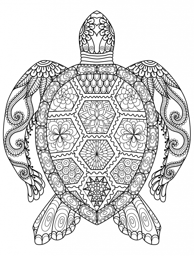 Sea Turtle Coloring Page For Adults For Free Download | Cards | Free Printable Coloring Cards For Adults