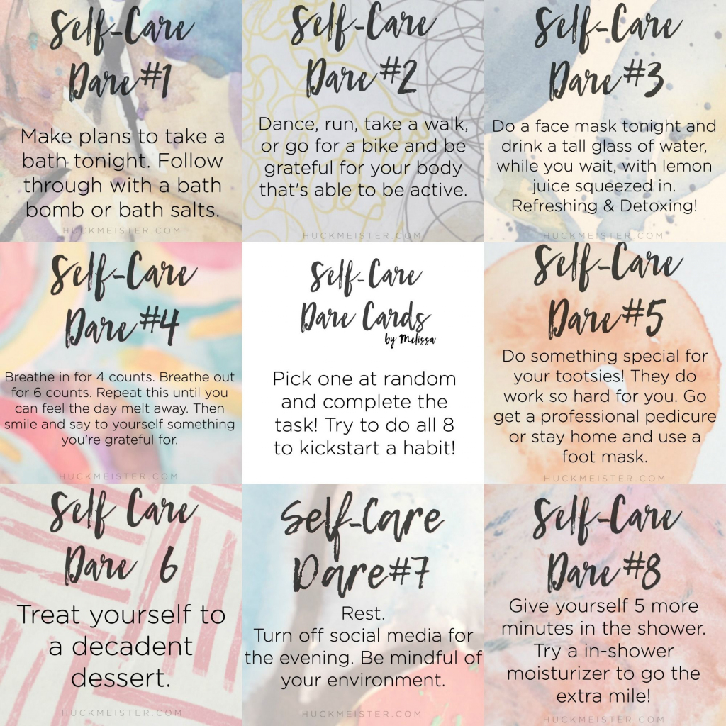 Self-Care Cards Printable. 8 Day Challenge. Click The Link To | Self Care Cards Printable