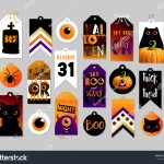Set Halloween Gift Tags Cute Scary Stock Vector (Royalty Free | Cute Printable Halloween Cards