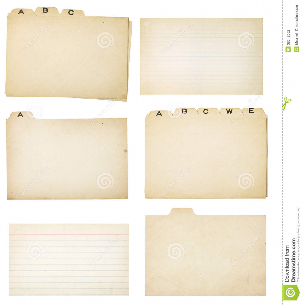 Set Of Six Vintage Tabbed Index Cards Stock Photo - Image Of Note | Free Printable Blank Index Cards