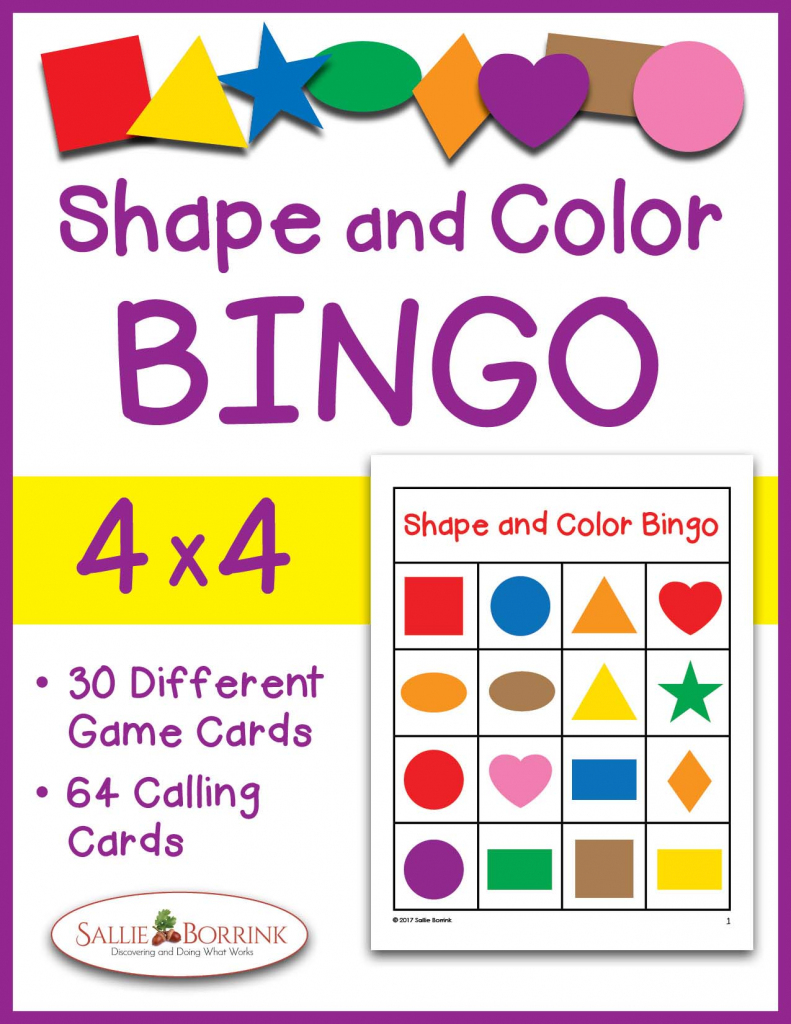 Shapes And Colors Bingo Game Cards 4X4 - Sallieborrink | Shapes Bingo Cards Printable