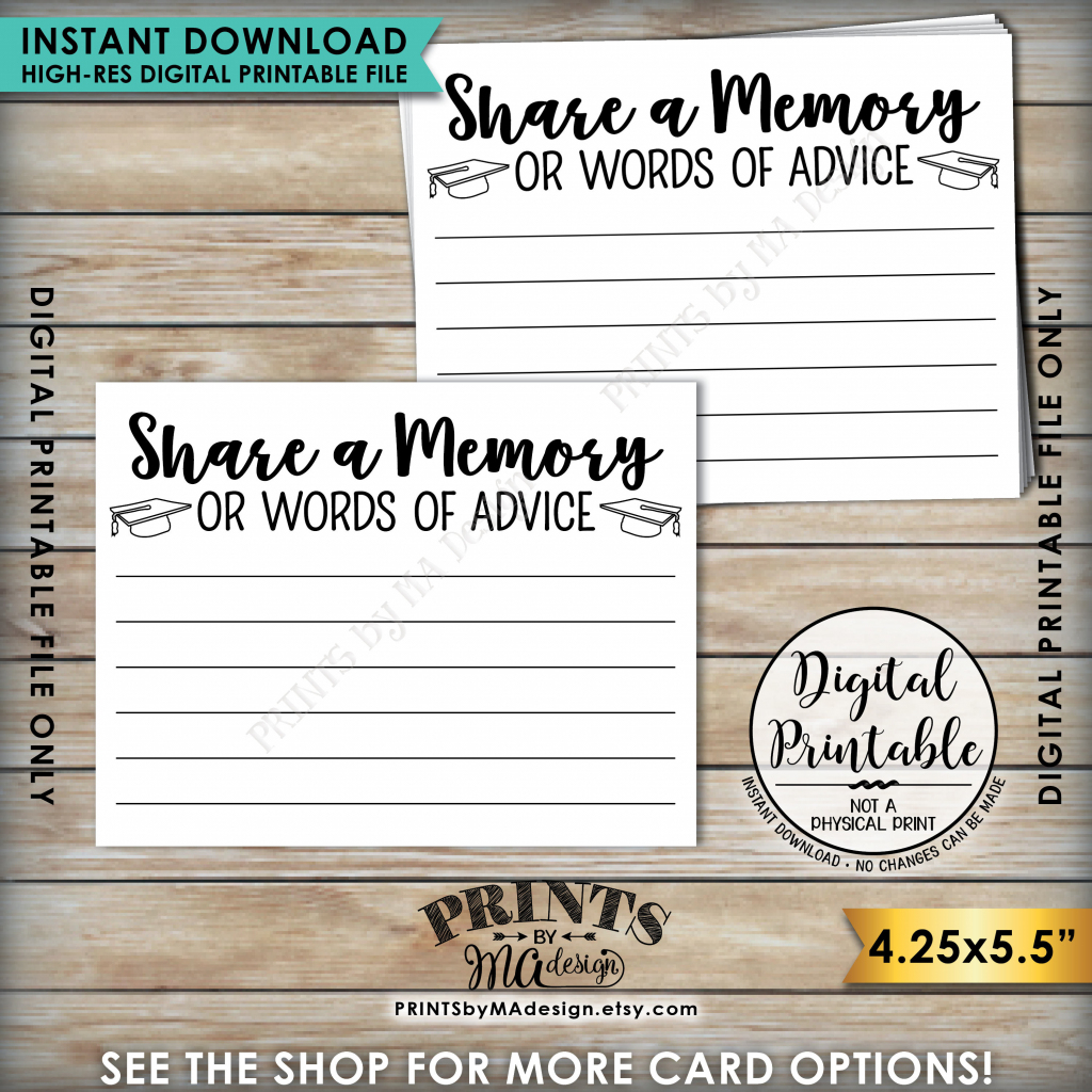 Share A Memory Or Words Of Advice Graduation Advice, Write A | Free Printable Graduation Advice Cards