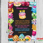 Shopkins Thank You Cards, Shopkins Birthday Thank You Notes, Thank | Free Printable Shopkins Thank You Cards