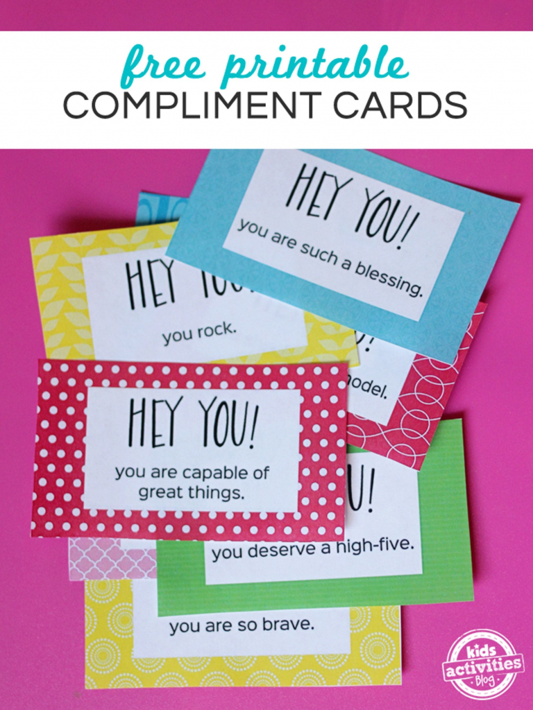 Smile It Forward Kindness Activities For Kids With Free Printables | Printable Compliment Cards For Students