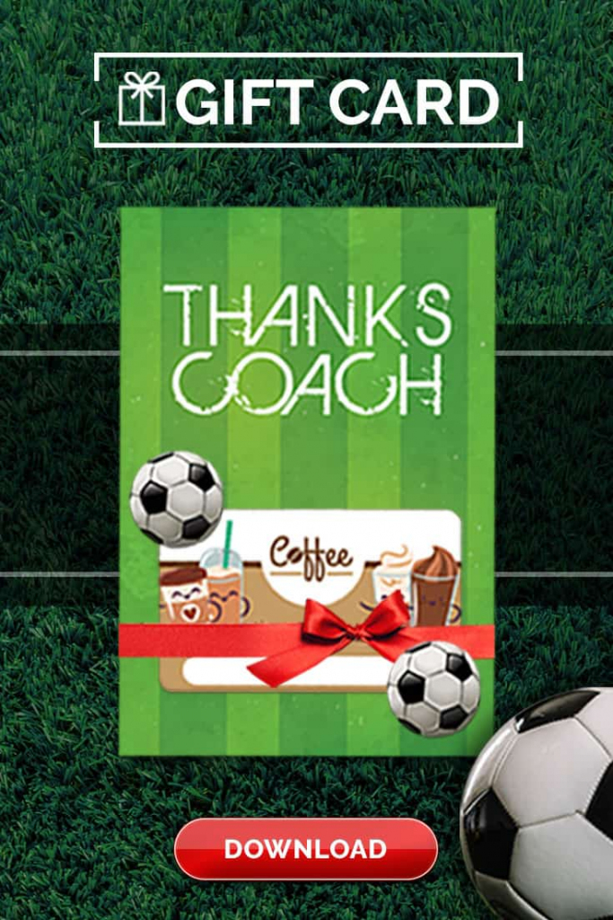 Soccer Coach Gift Thank You Card - Free Printable Download | Free Printable Soccer Thank You Cards