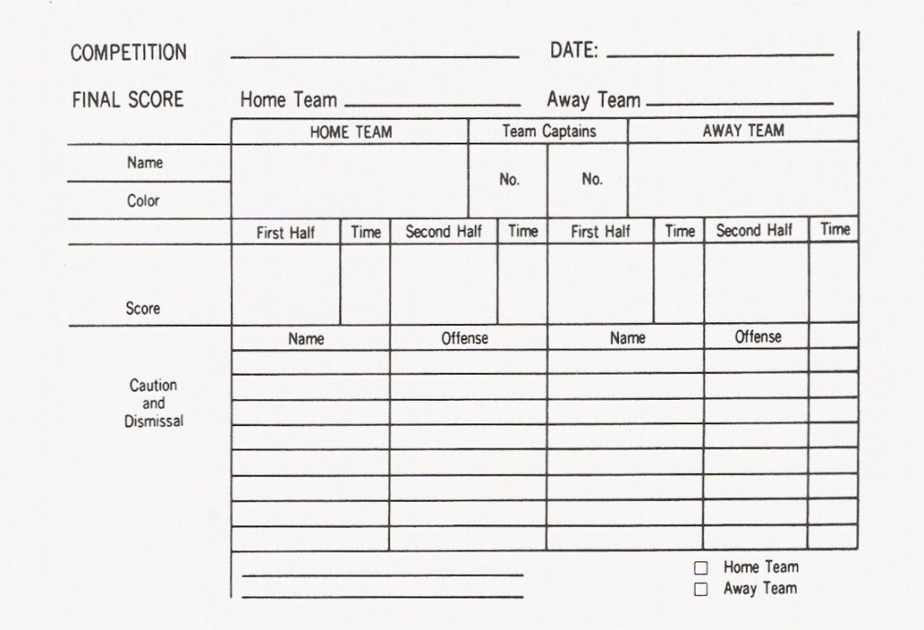 Soccer Game Cards Templates - Kleo.bergdorfbib.co | Printable Referee Score Cards