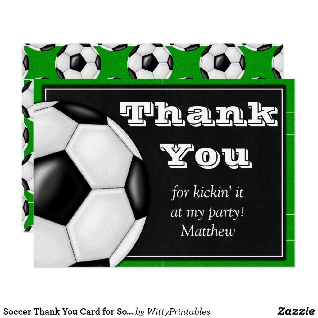 Soccer Thank You Card For Soccer Players | Zazzle | Cool Stuff | Football Thank You Cards Printable