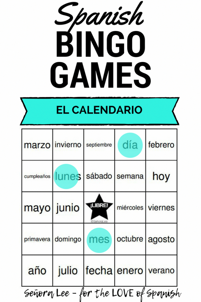 Spanish Calendar Vocabulary Bingo - 40 Printable Bingo Cards To | Vocabulary Bingo Cards Printable