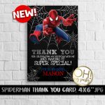 Spiderman Thank You Card Spiderman Party Spiderman Birthday | Etsy | Spiderman Thank You Cards Printable