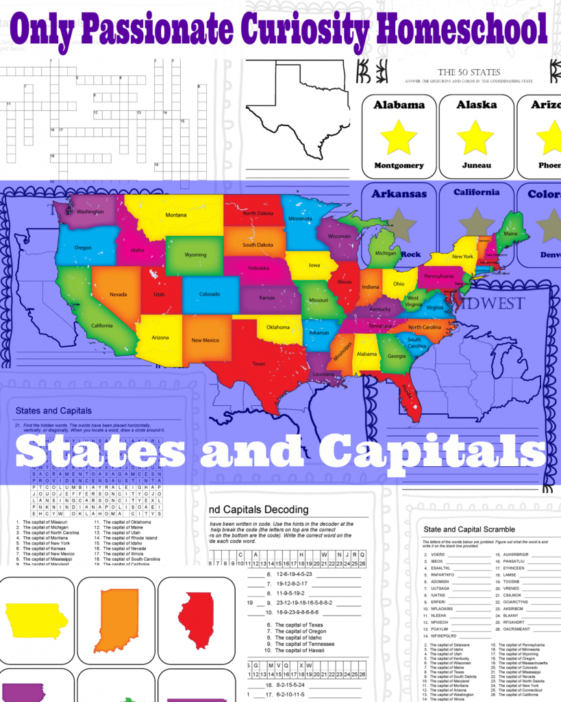 States And Capitals Printable Flash Cards And Worksheets - Only | State Capitals Flash Cards Printable