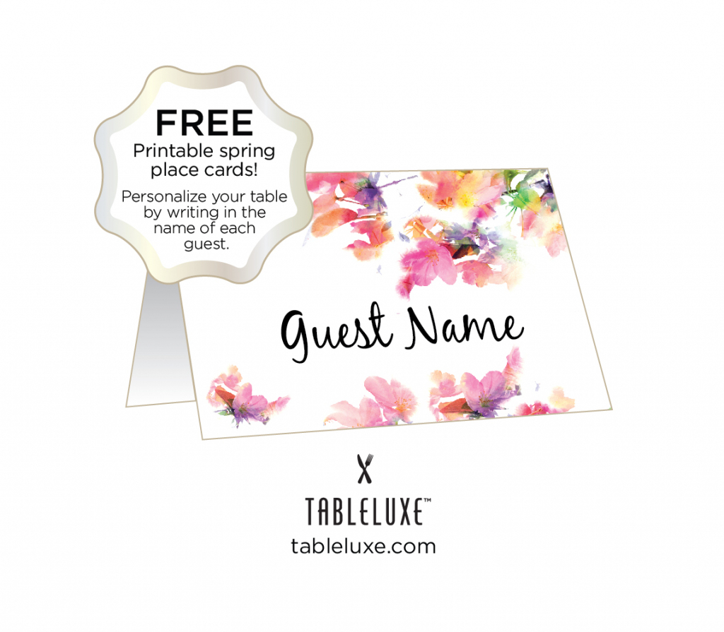 Tableluxe Printable Spring Place Cards | Free Printable Place Cards