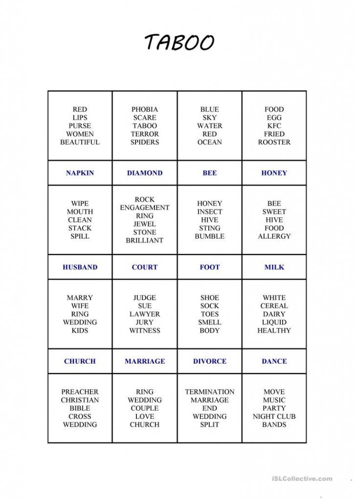 Printable Taboo Cards Download Best FREE Printable