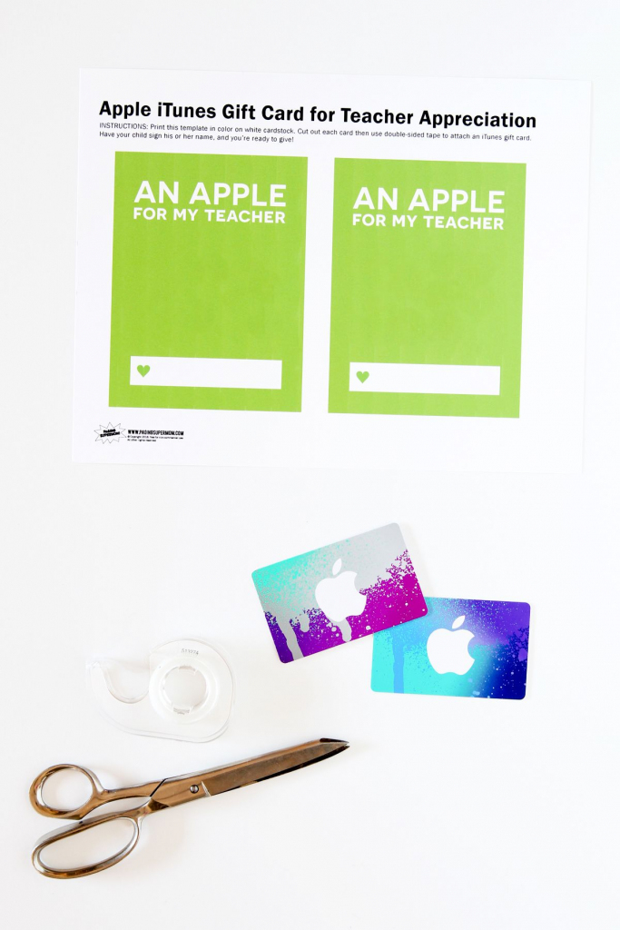 Teacher Appreciation Itunes Gift Card Free Printable Template | Printable Itunes Gift Card