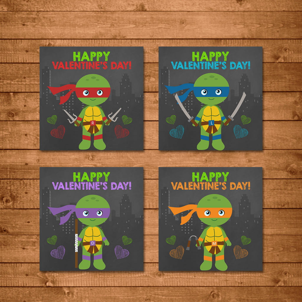 Teenage Mutant Ninja Turtles Printable Valentines Day Cards Printable Cards